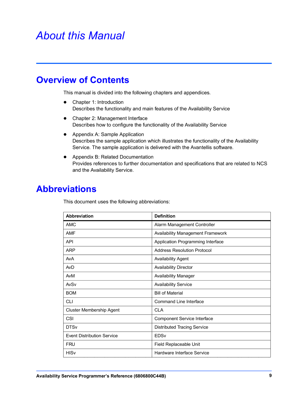 Motorola 6806800C44B manual About this Manual, Overview of Contents, Abbreviations 