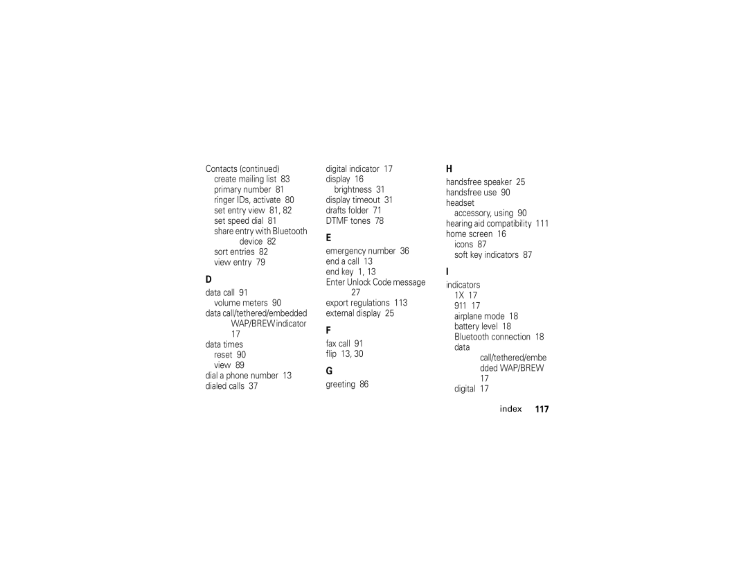 Motorola 6809502A01-C manual Index 