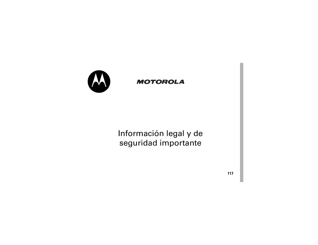 Motorola 6809502A01-C manual Información legal y de seguridad importante 