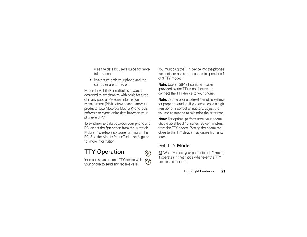 Motorola 6809504A81-A manual TTY Operation, Set TTY Mode 