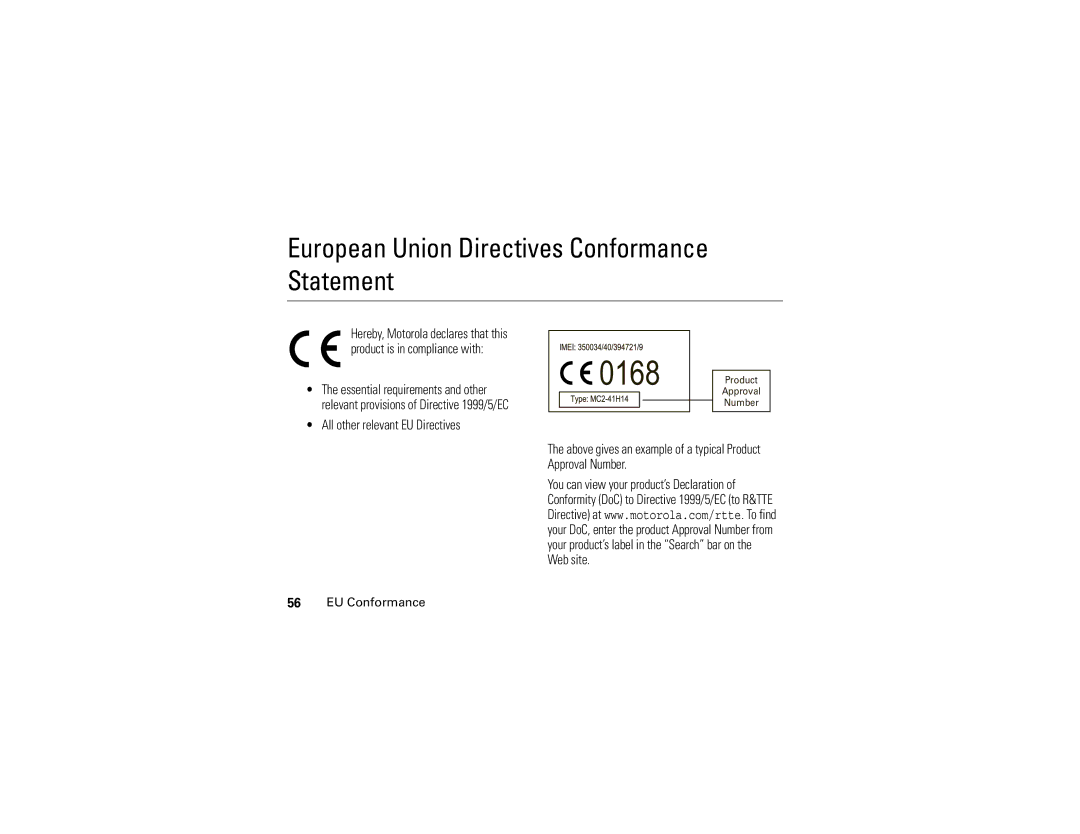 Motorola 6809512A76-A manual European Union Directives Conformance Statement, All other relevant EU Directives 