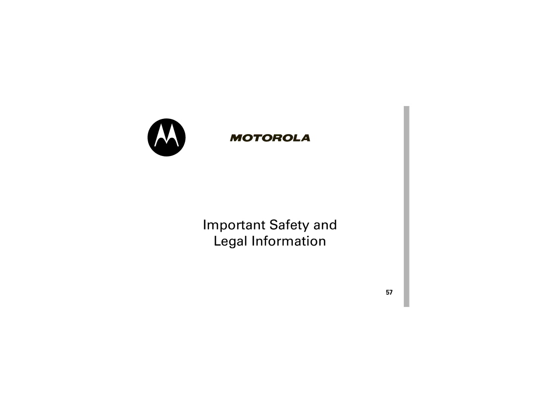 Motorola 6809512A76-A manual Important Safety Legal Information 