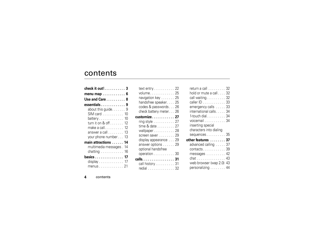 Motorola 6809512A76-A manual Contents 