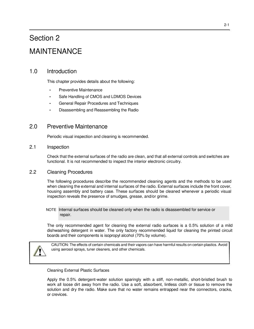 Motorola 6816101H01-A service manual Introduction, Preventive Maintenance, Inspection, Cleaning Procedures 