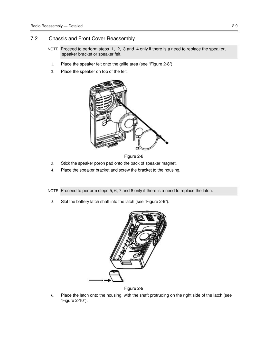 Motorola 6816101H01-A service manual Chassis and Front Cover Reassembly 