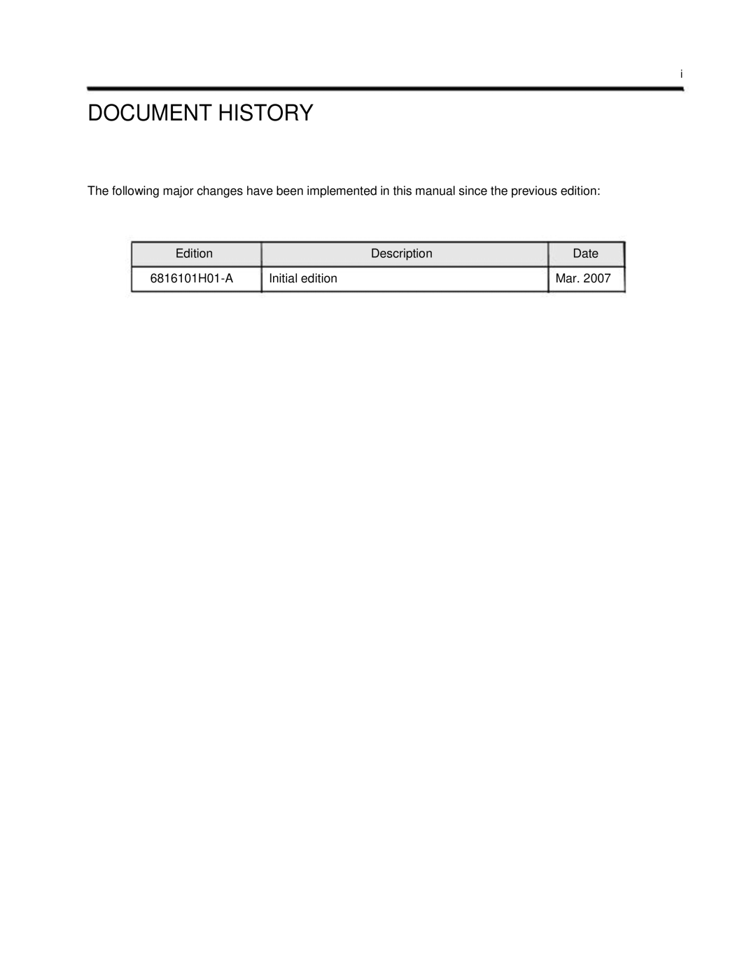 Motorola 6816101H01-A service manual Document History 