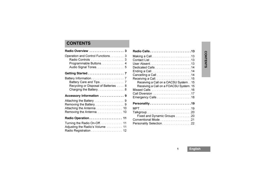 Motorola 6866542D03 manual Contents 