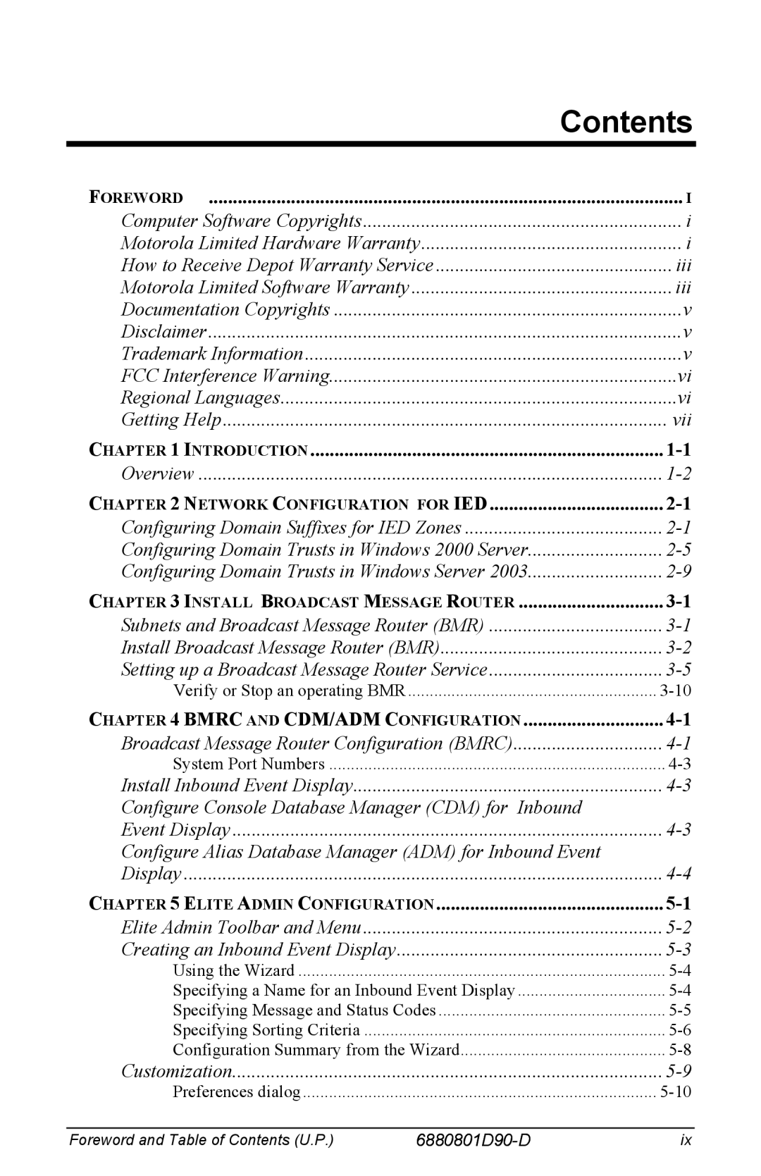 Motorola 6880801D90-D manual Contents 