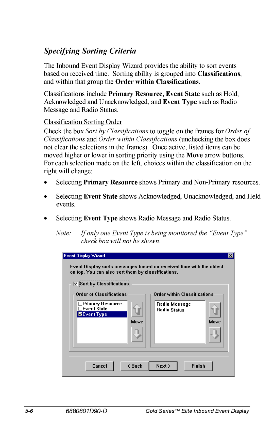 Motorola 6880801D90-D manual Specifying Sorting Criteria 