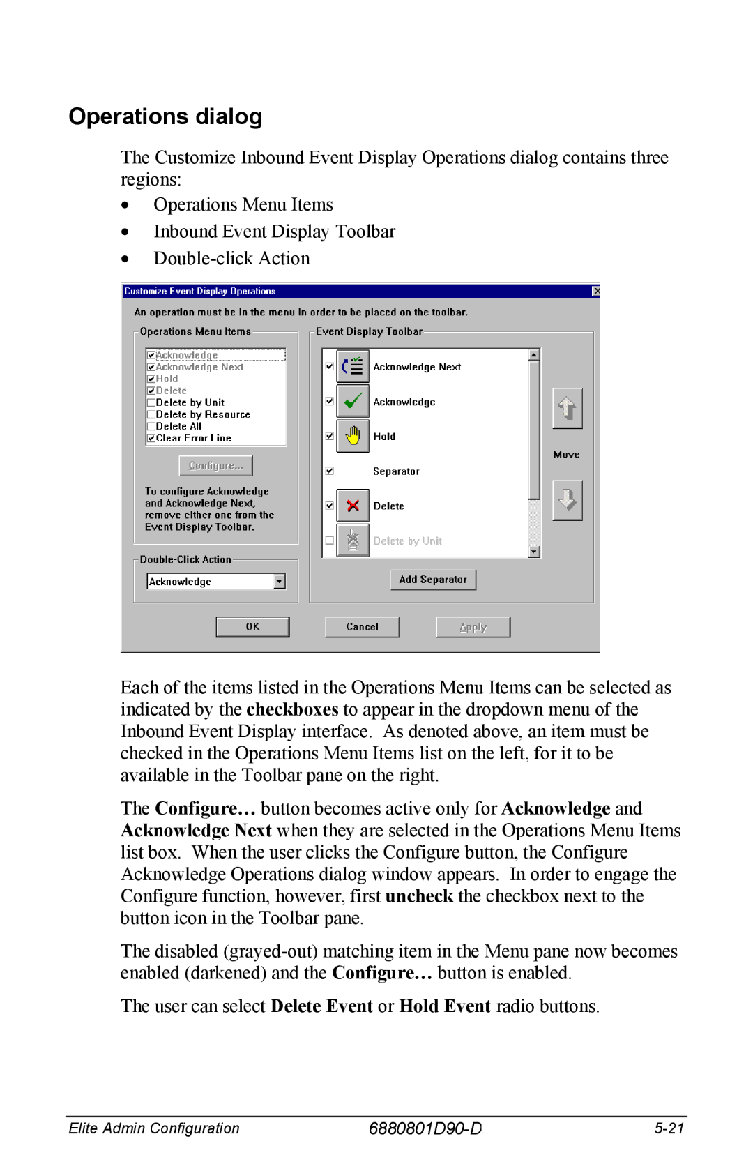 Motorola 6880801D90-D manual Operations dialog 