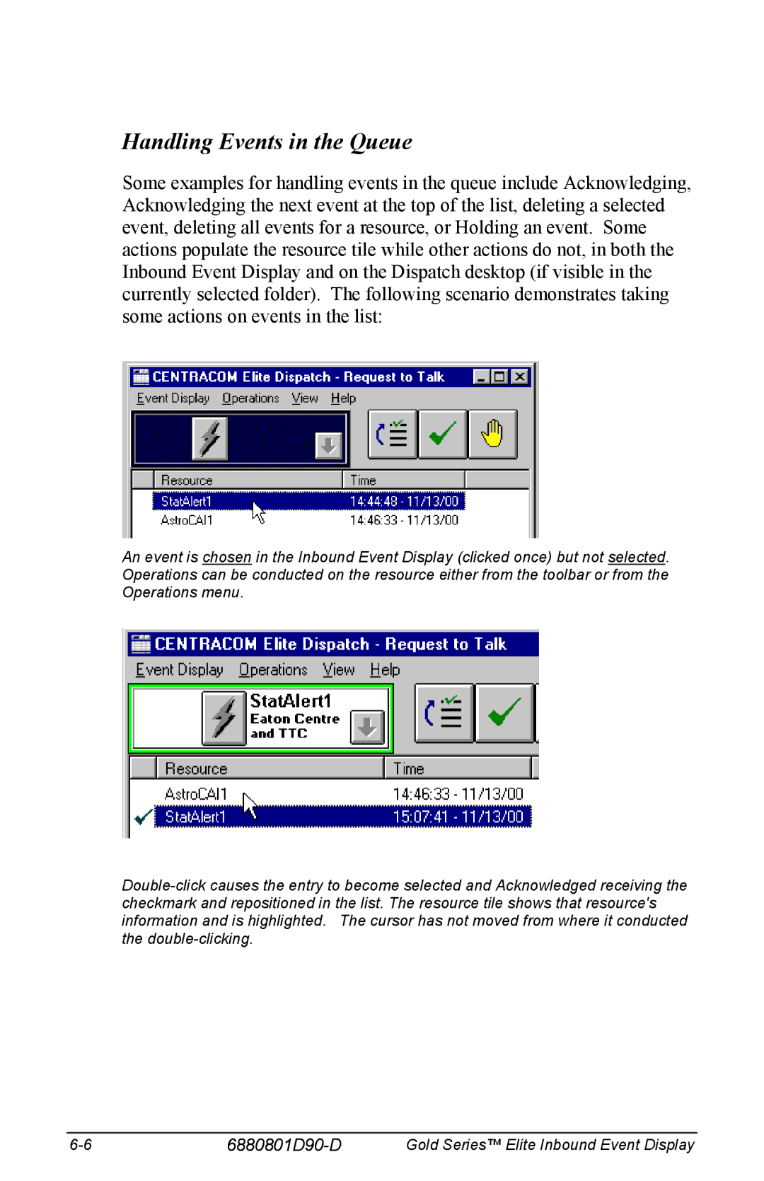 Motorola 6880801D90-D manual Handling Events in the Queue 