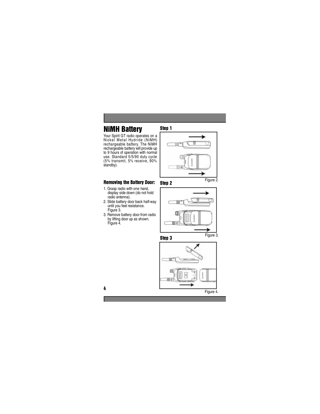 Motorola 6880906Z72-O manual Slide battery door back half-way until you feel resistance 