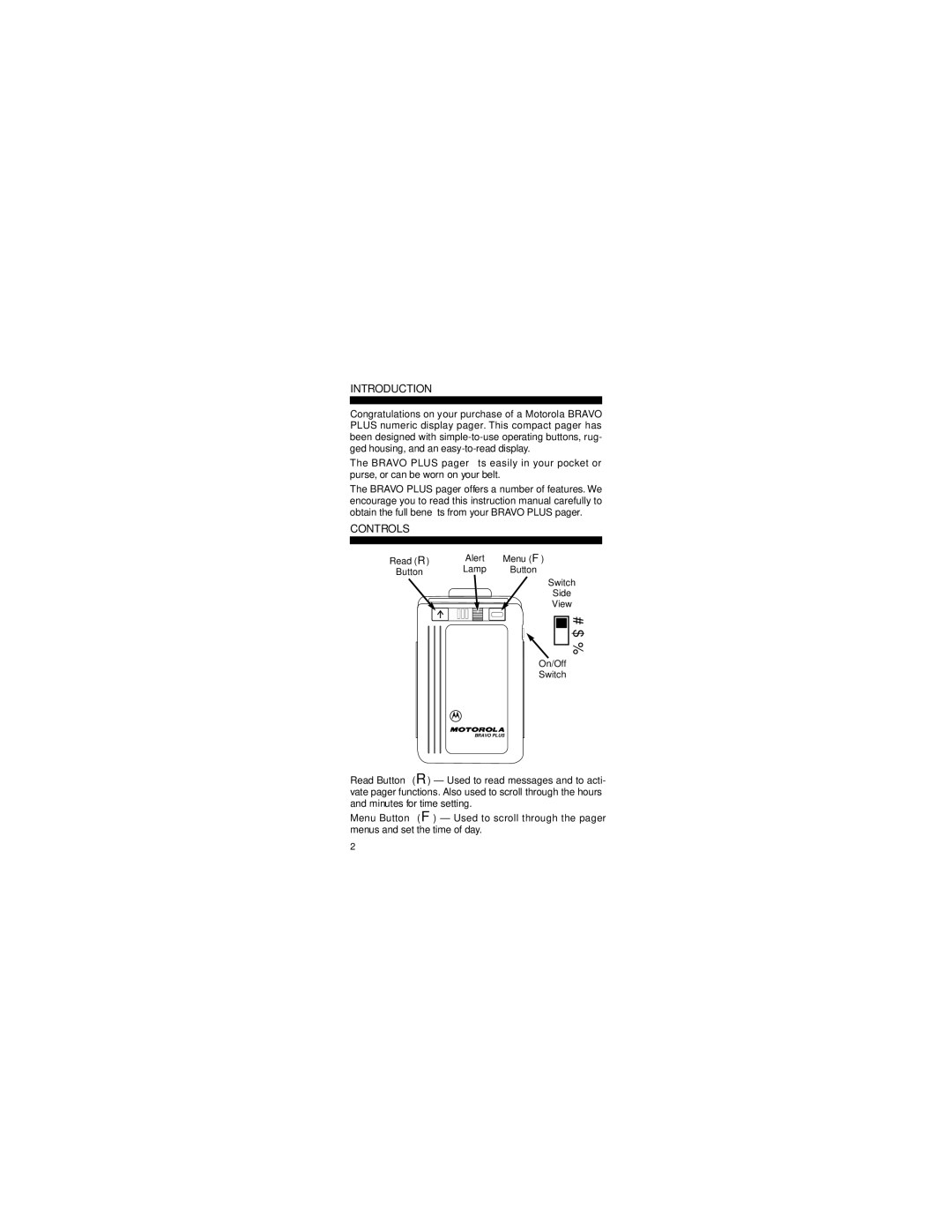 Motorola 6881012B23-D manual Introduction, Controls 