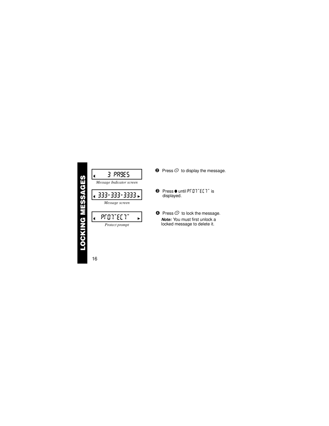 Motorola 6881029B15-A manual Locking Messages, Pages, ProtTectT B 