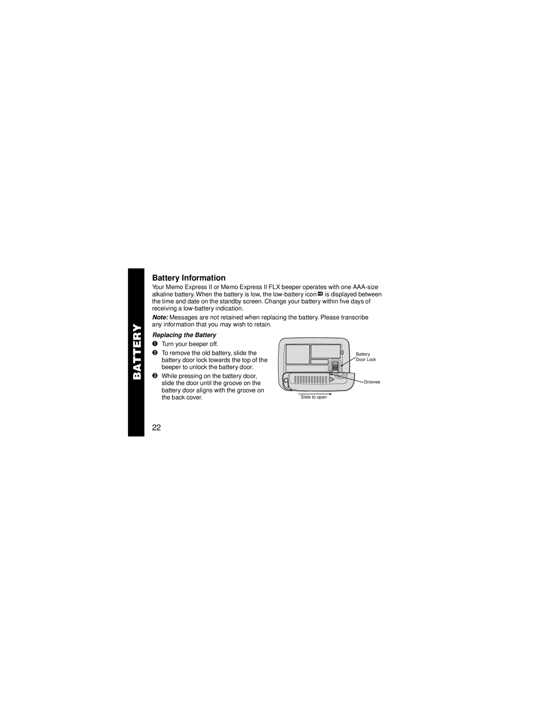 Motorola 6881031B05-O manual Battery Information 