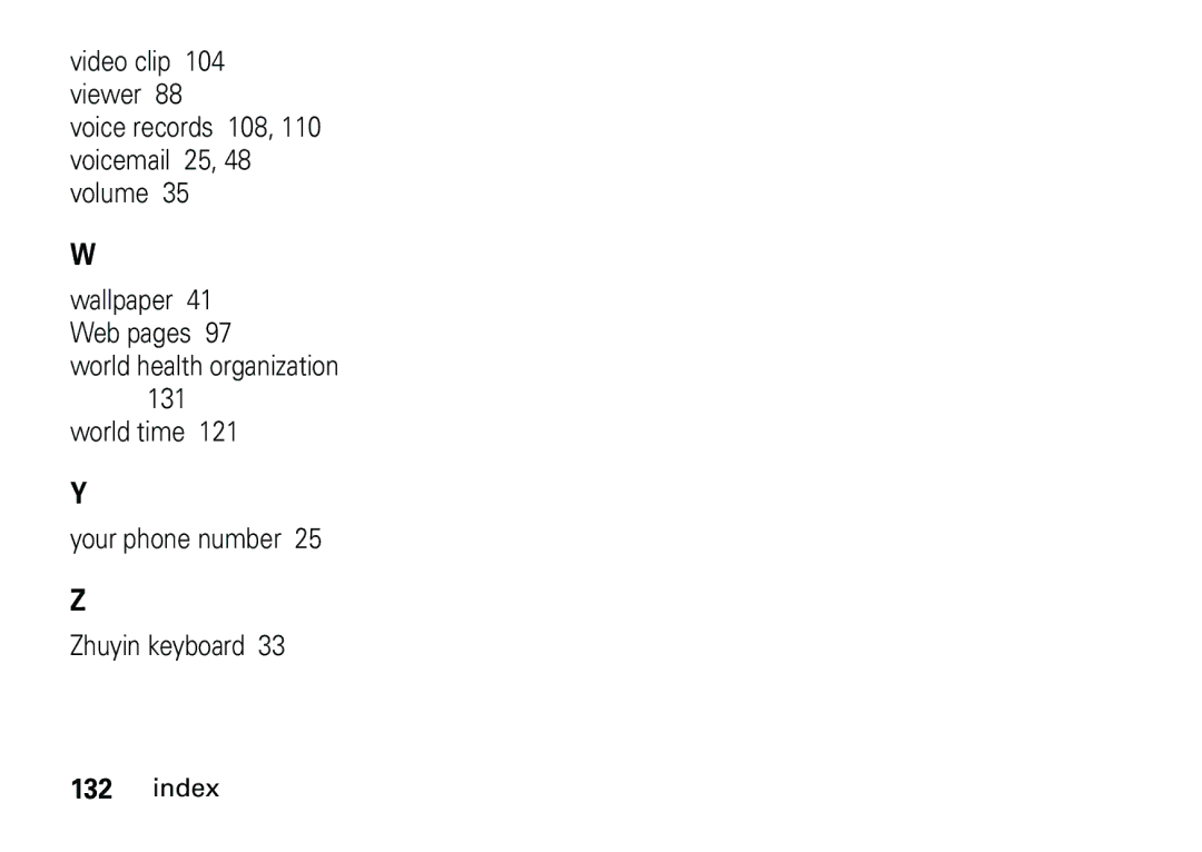 Motorola 6887460Z69 manual Index 