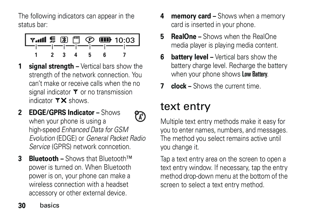 Motorola 6887460Z69 manual Text entry, 1003 