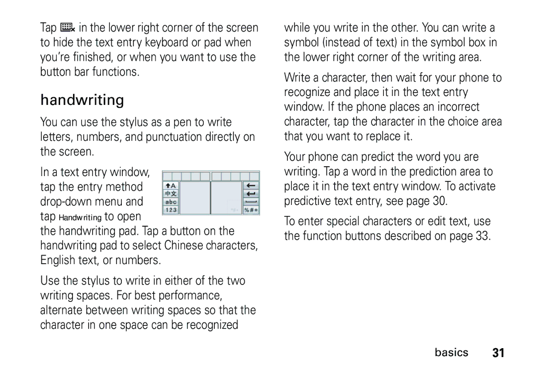 Motorola 6887460Z69 manual Handwriting 