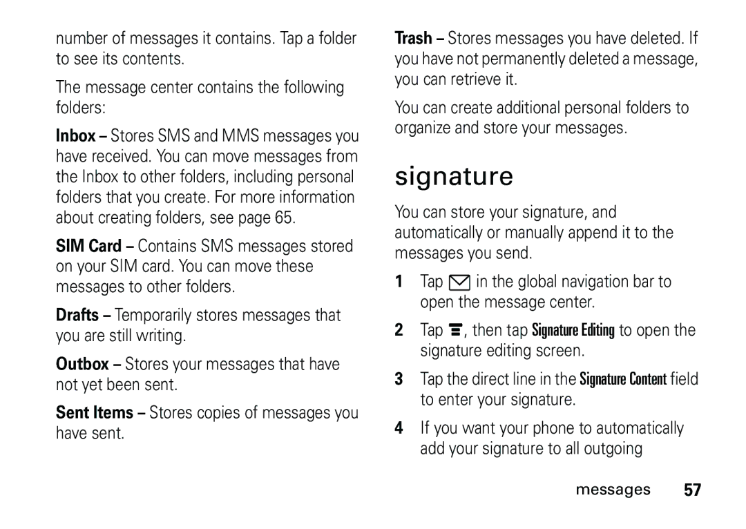 Motorola 6887460Z69 manual Signature 