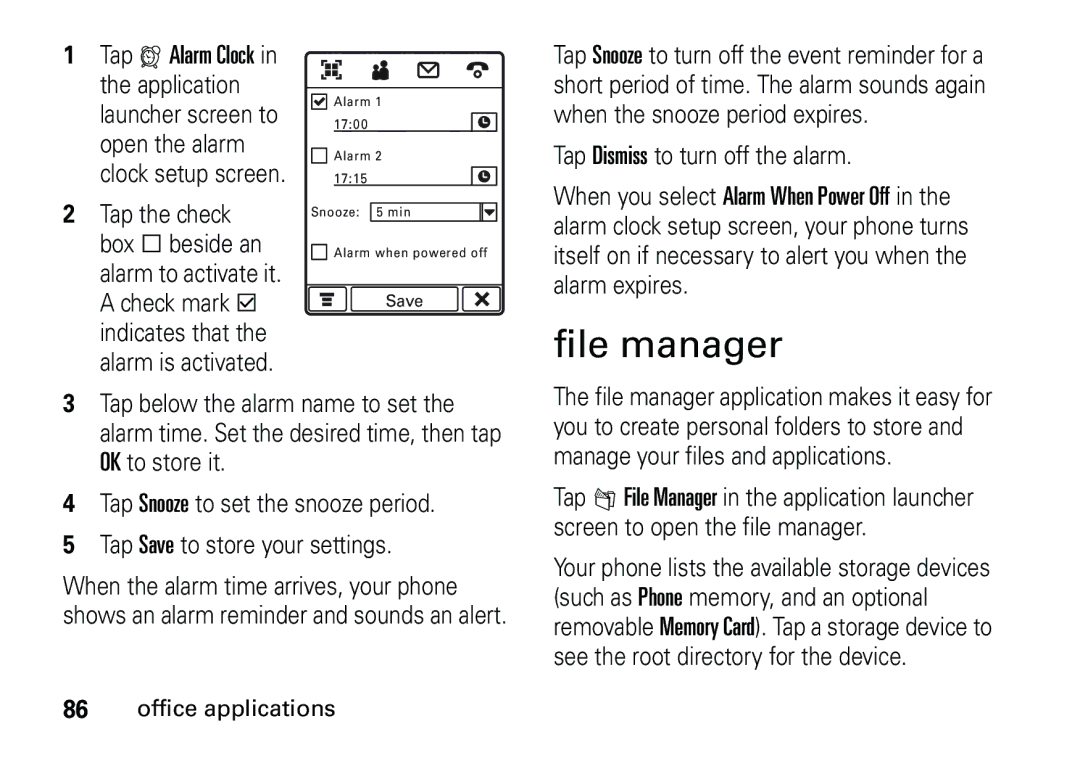 Motorola 6887460Z69 manual File manager 