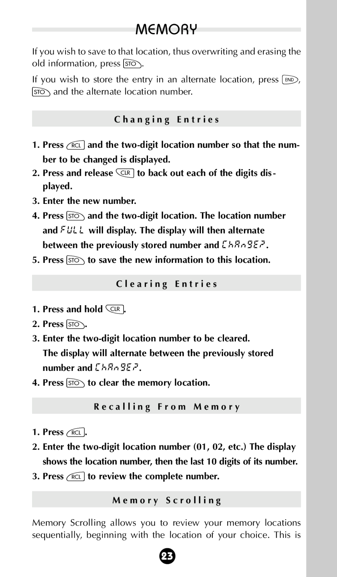 Motorola 68P09396A92-A owner manual Memory 