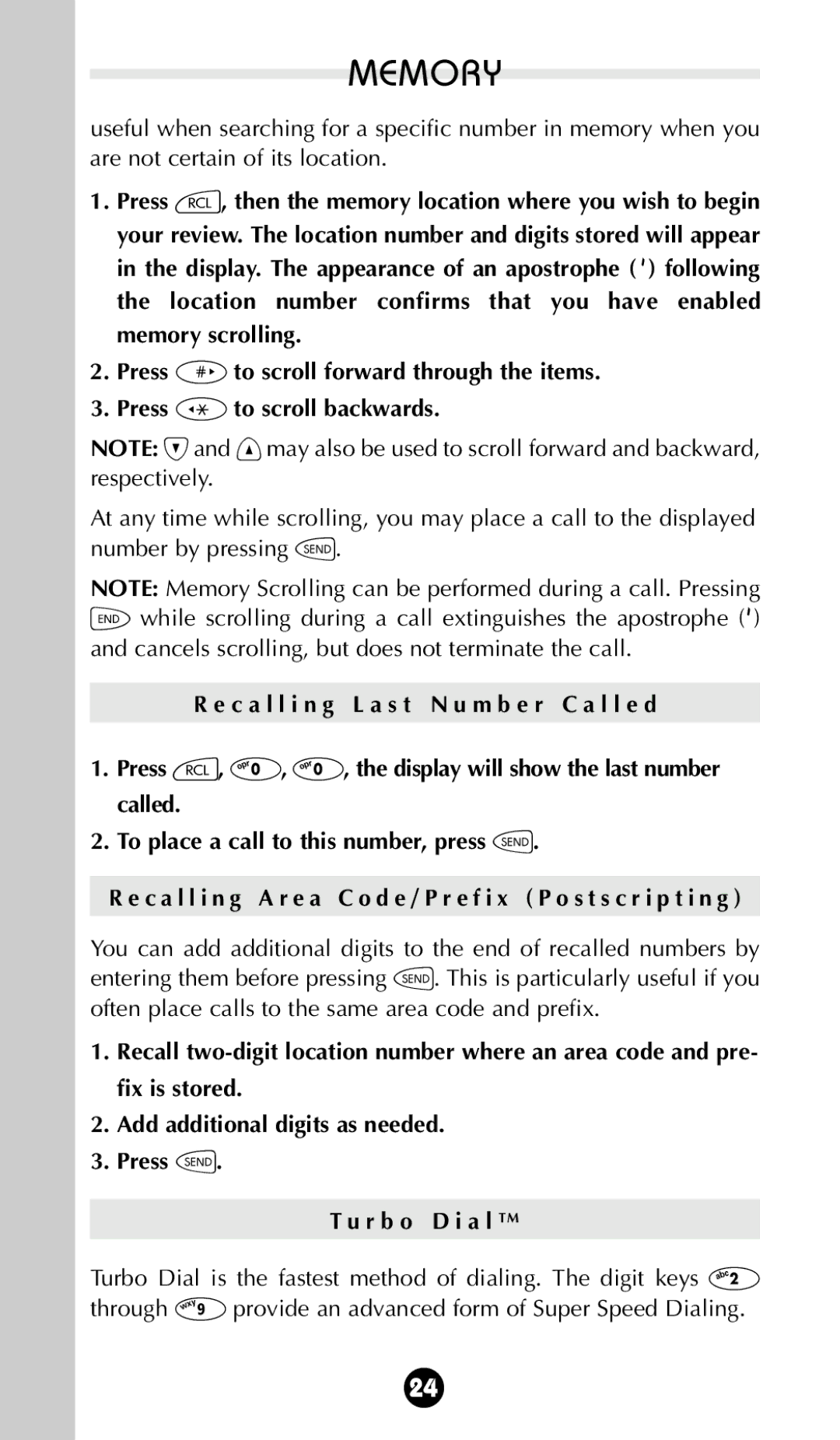 Motorola 68P09396A92-A owner manual Memory 