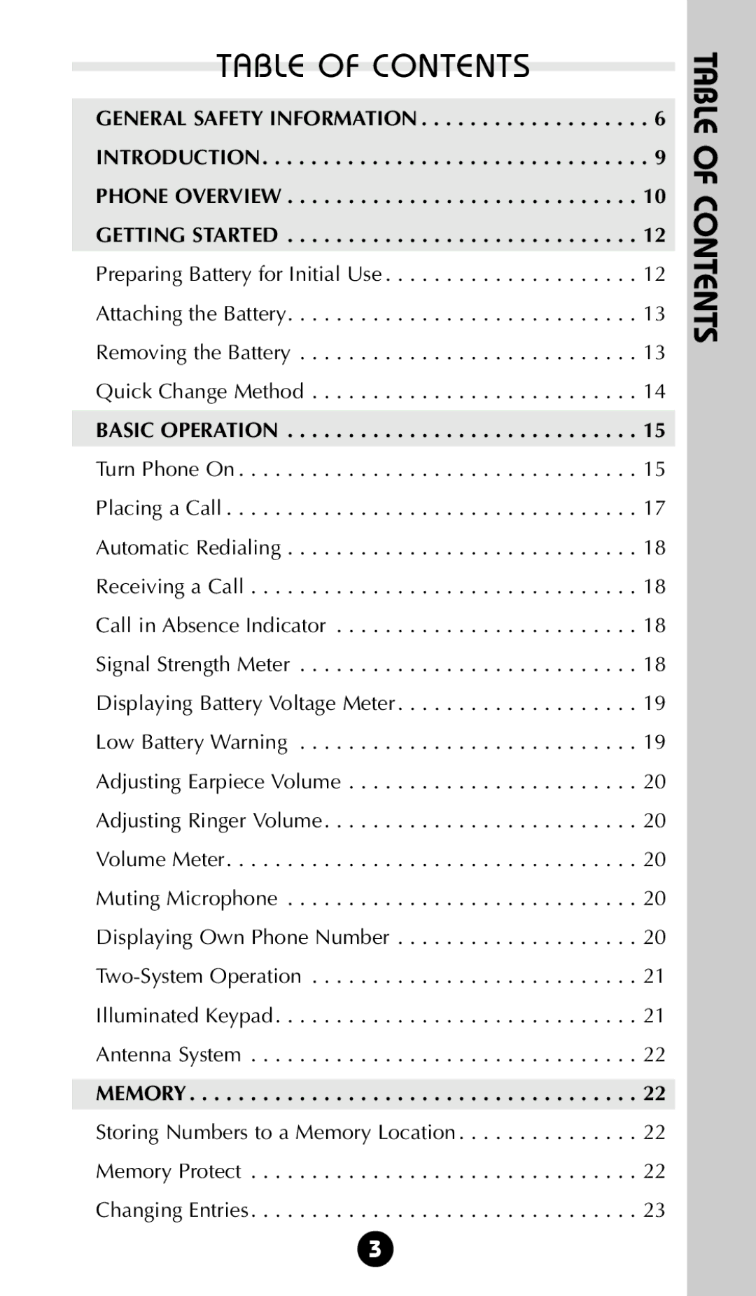 Motorola 68P09396A92-A owner manual Table of Contents 