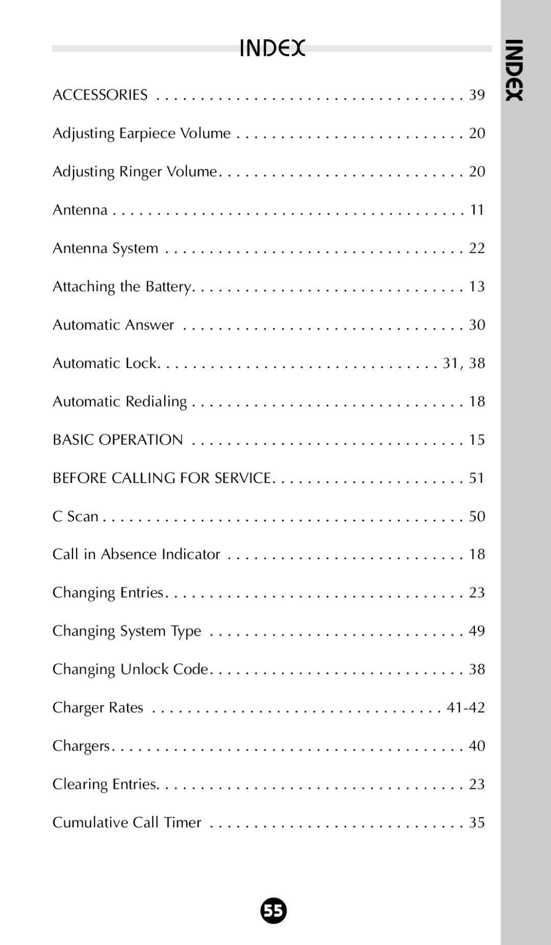 Motorola 68P09396A92-A owner manual Index 