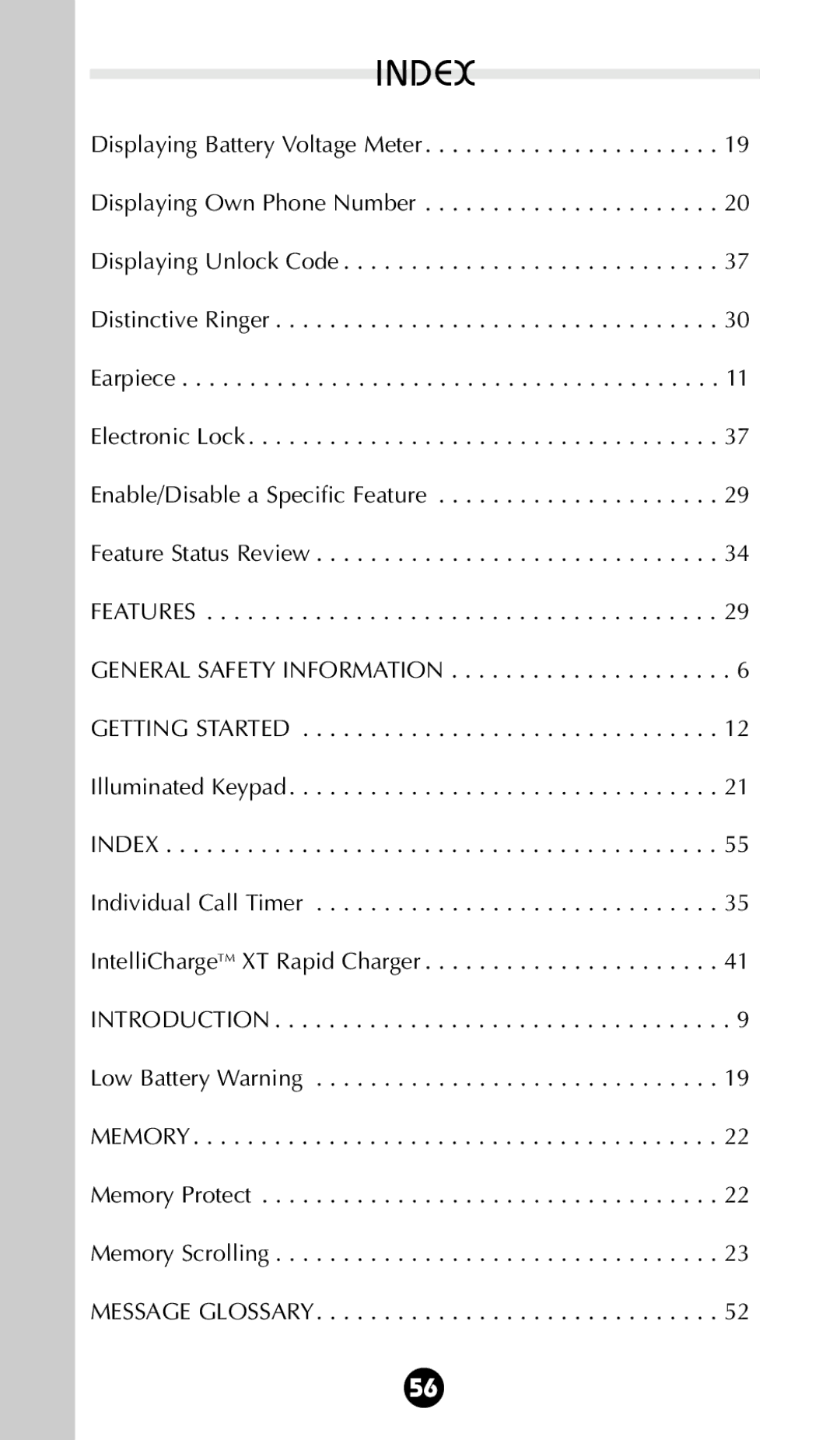 Motorola 68P09396A92-A owner manual Index 