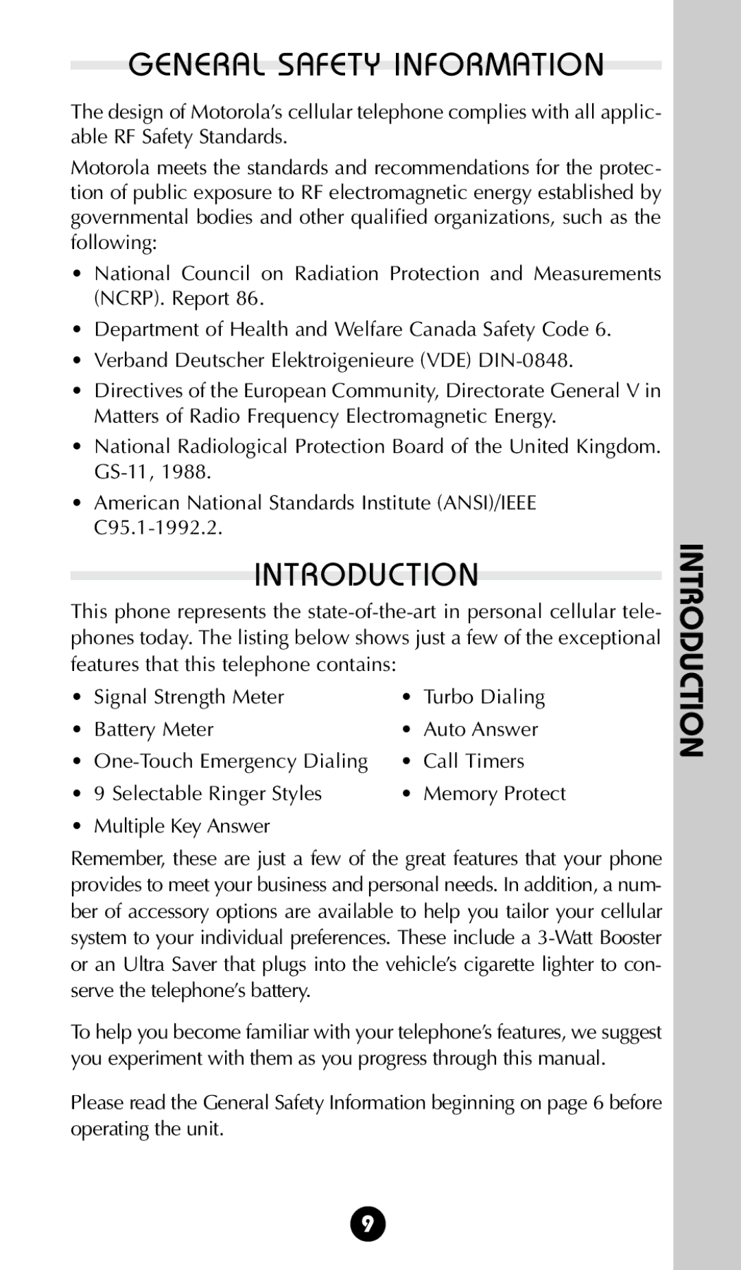 Motorola 68P09396A92-A owner manual Introduction 