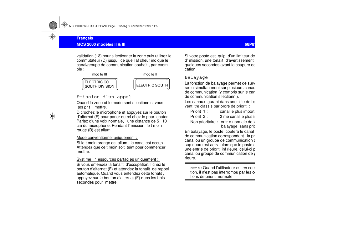 Motorola 68P81083C10-C manual Emission dun appel, Balayage 