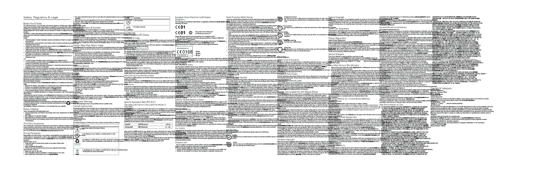Motorola 68XXXXXXXX-A manual Battery Use & Safety, Battery Charging, Third Party Accessories Driving Precautions, Children 