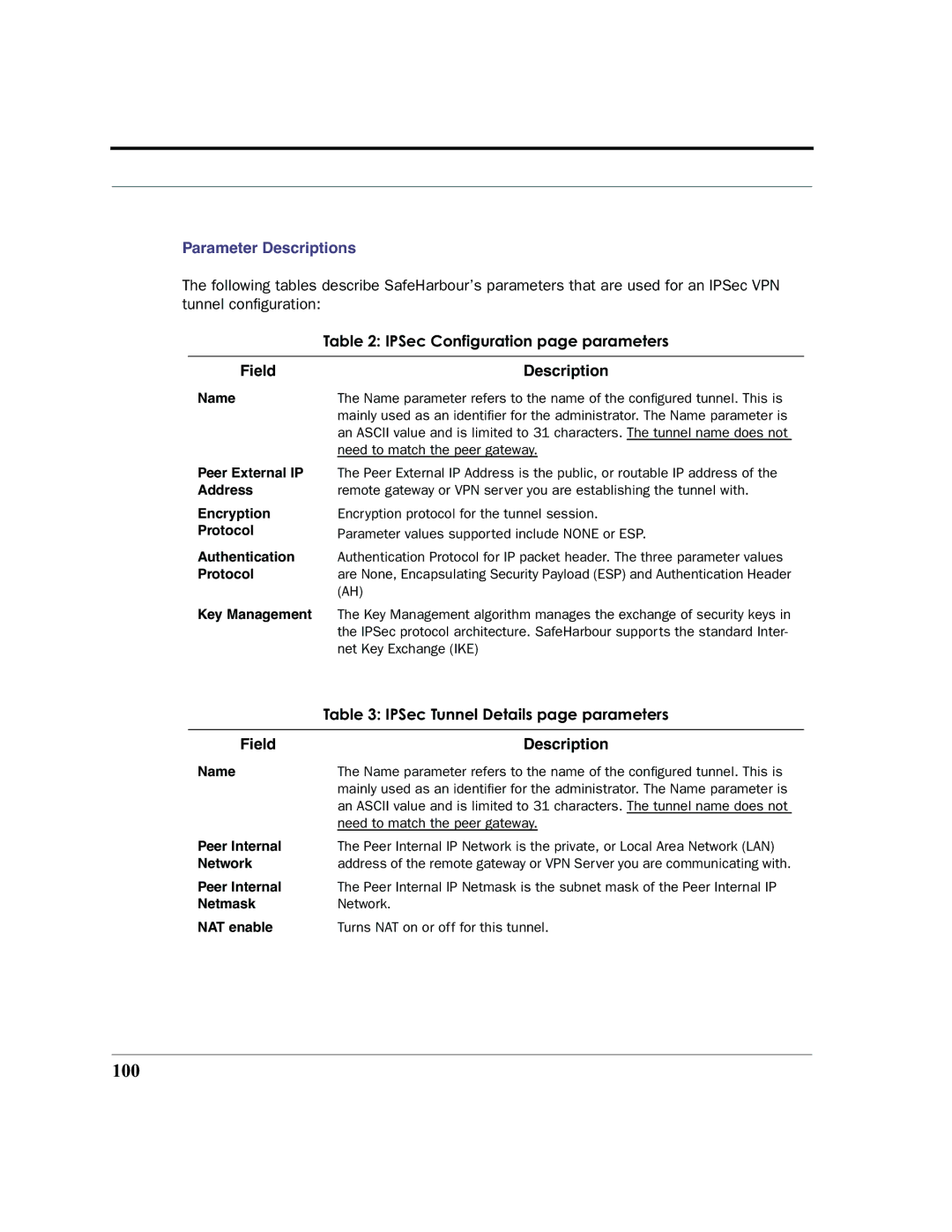 Motorola 7.7.4 manual 100, Parameter Descriptions 