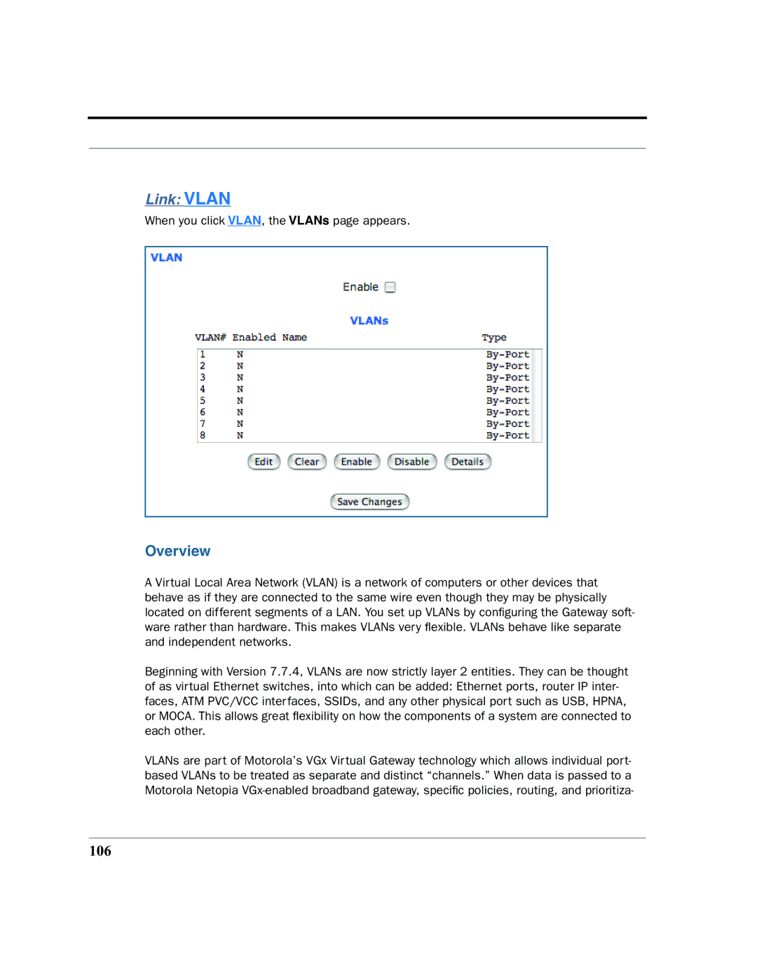 Motorola 7.7.4 manual Overview, 106 