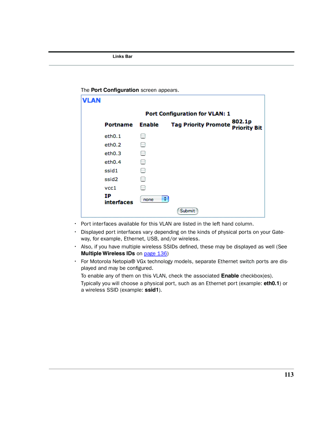 Motorola 7.7.4 manual 113, Multiple Wireless IDs on 