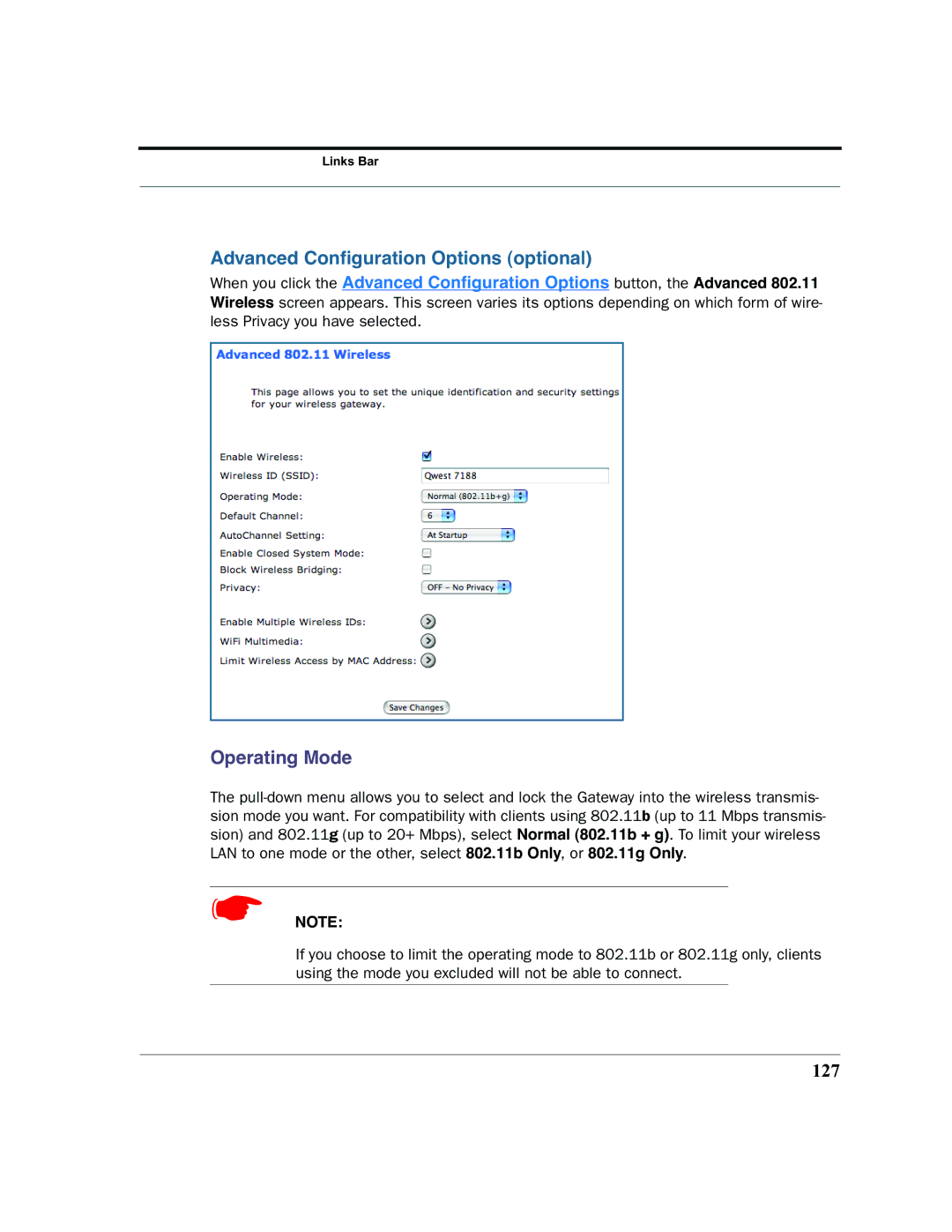 Motorola 7.7.4 manual Advanced Conﬁguration Options optional, 127 