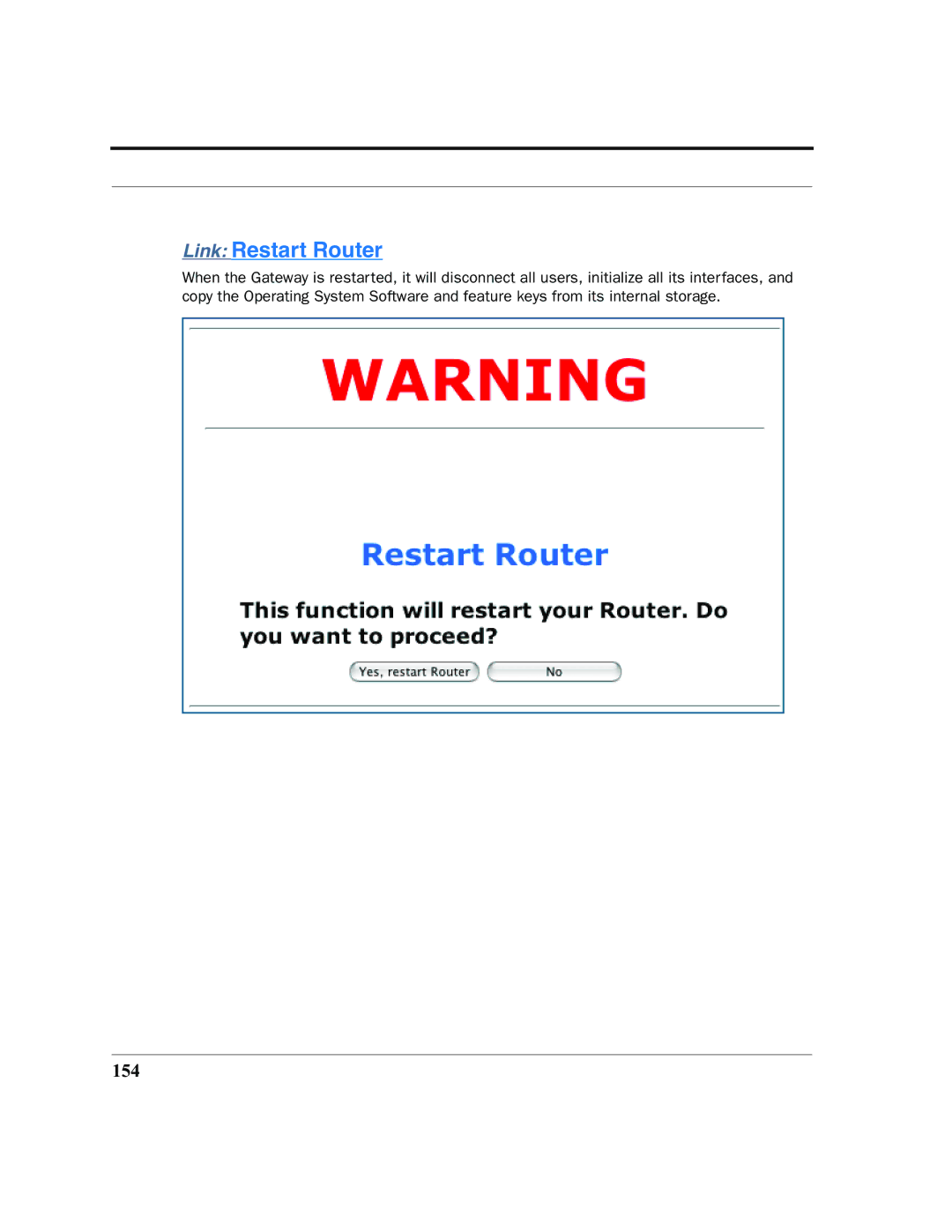 Motorola 7.7.4 manual Link Restart Router, 154 