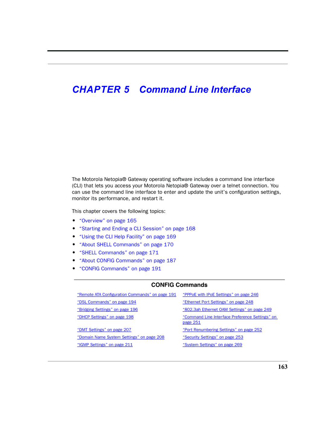 Motorola 7.7.4 manual Command Line Interface, 163 