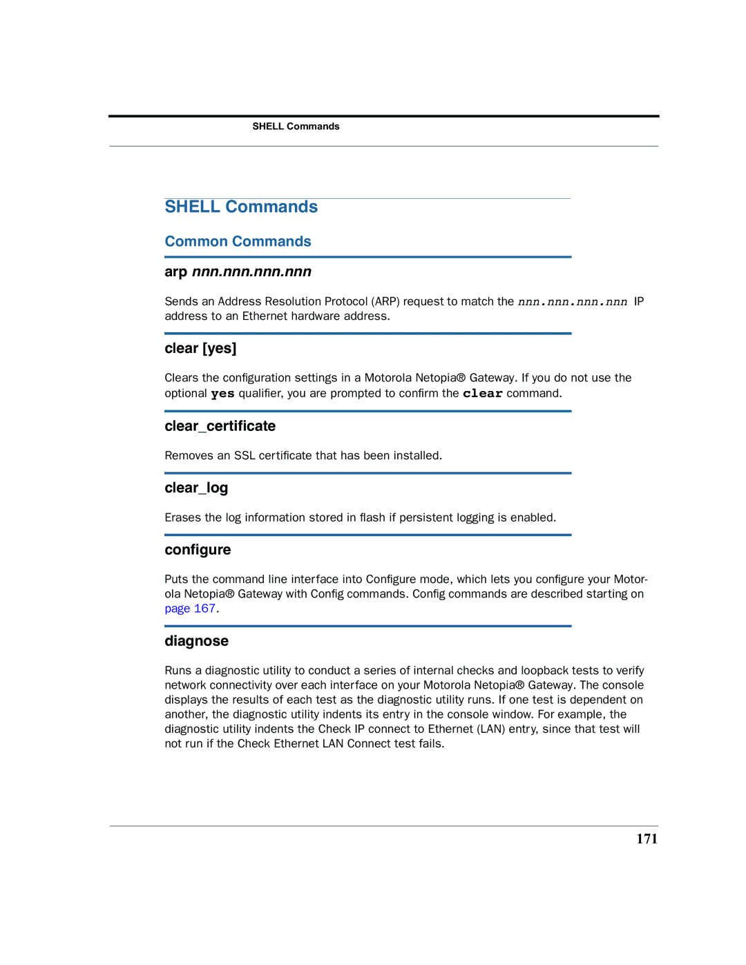 Motorola 7.7.4 manual Common Commands 