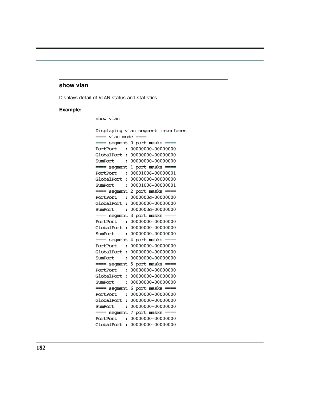 Motorola 7.7.4 manual Show vlan, 182 