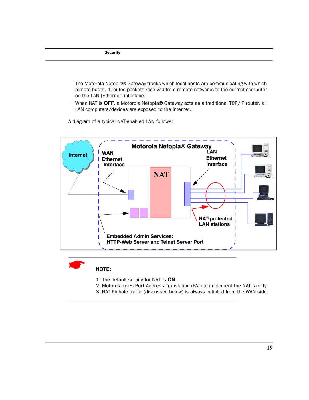 Motorola 7.7.4 manual Nat, Motorola Netopia Gateway 