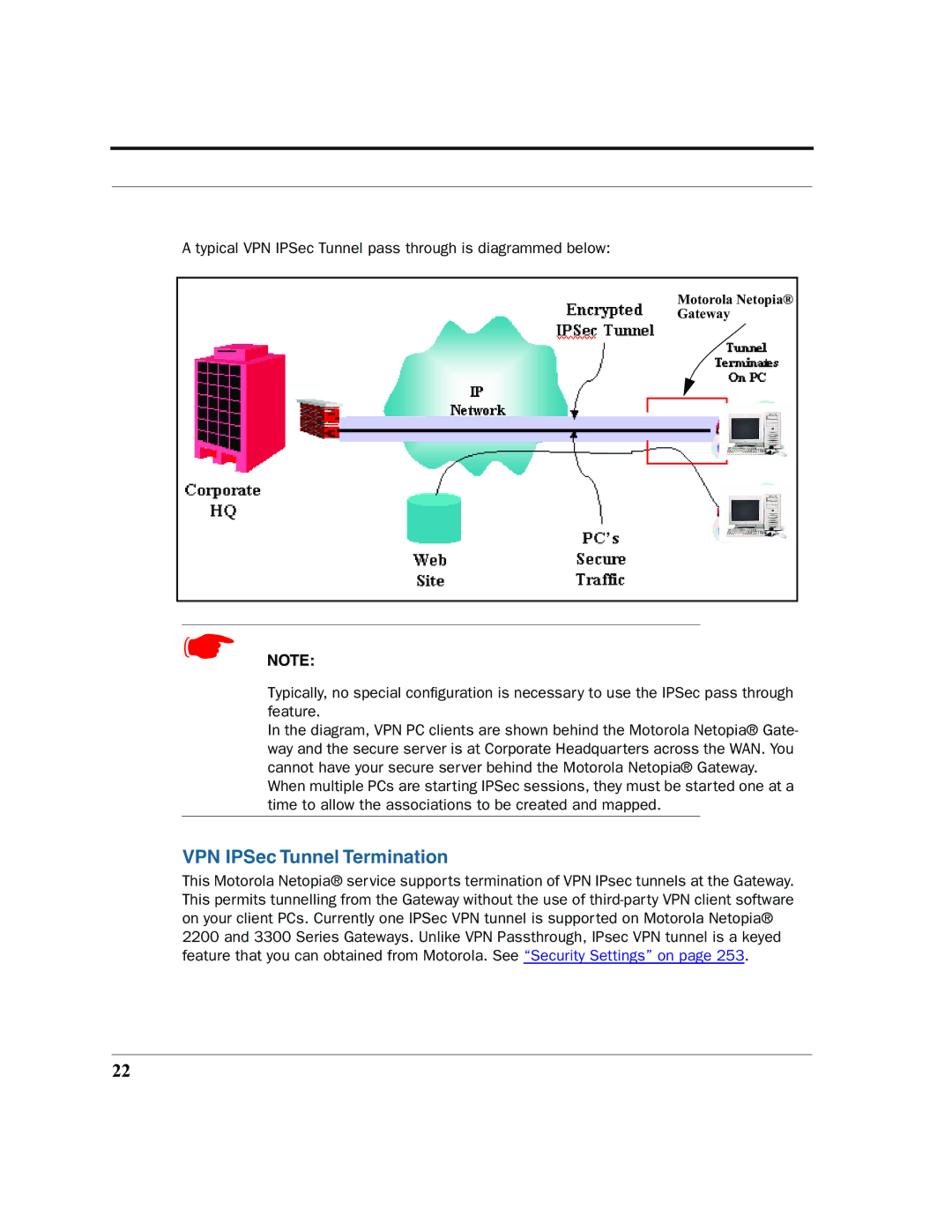 Motorola 7.7.4 manual VPN IPSec Tunnel Termination 