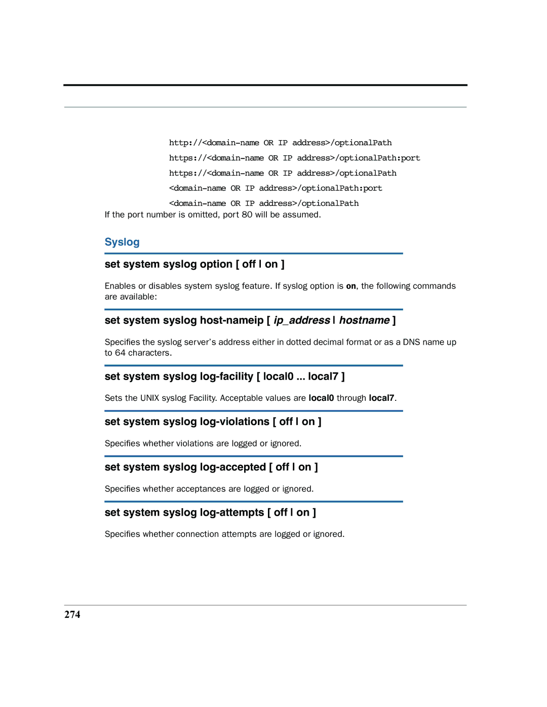 Motorola 7.7.4 manual Syslog 