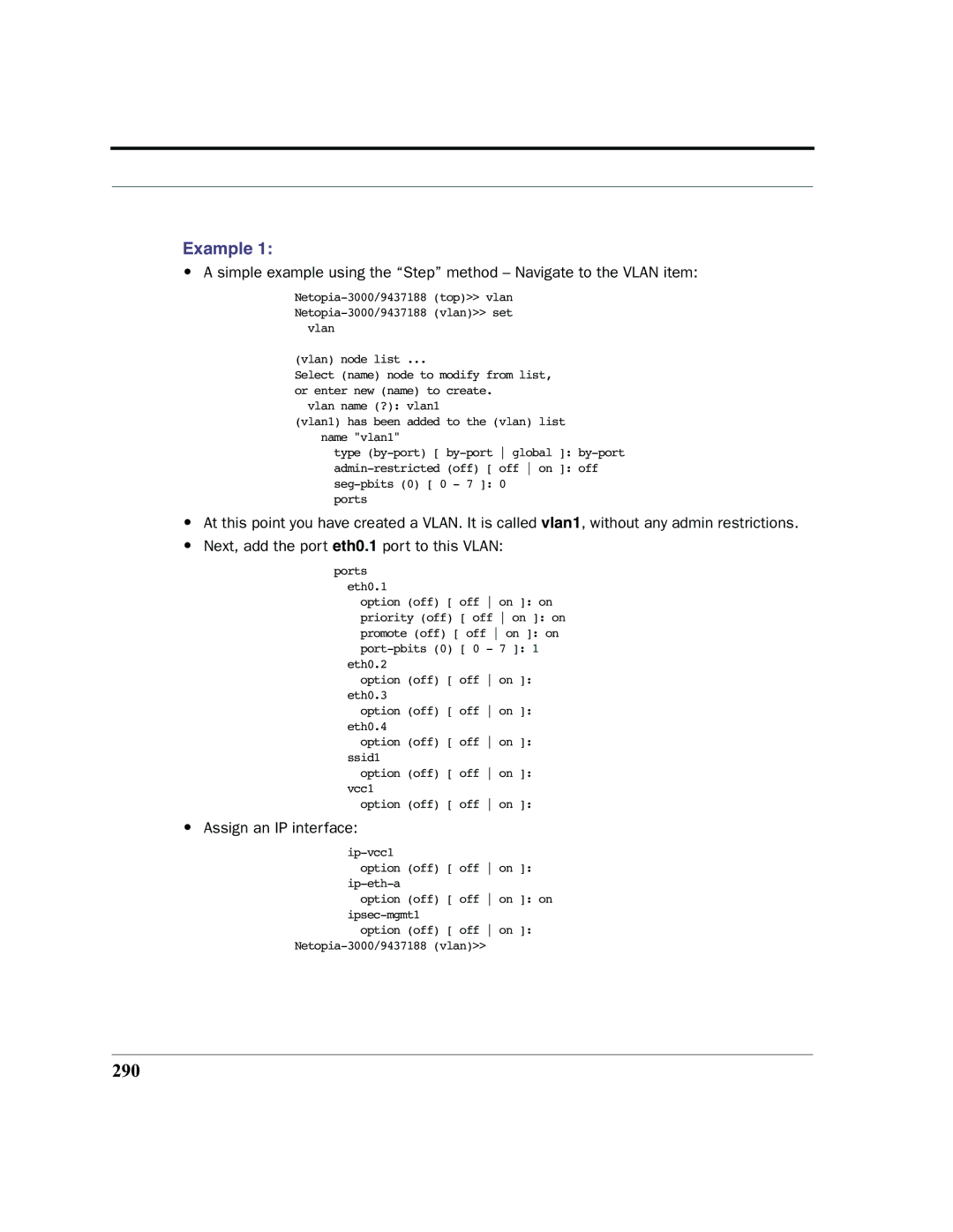 Motorola 7.7.4 manual 290, Assign an IP interface 