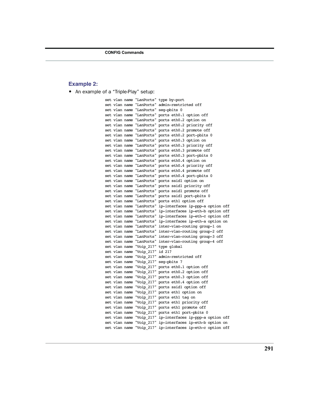 Motorola 7.7.4 manual 291, An example of a Triple-Play setup 