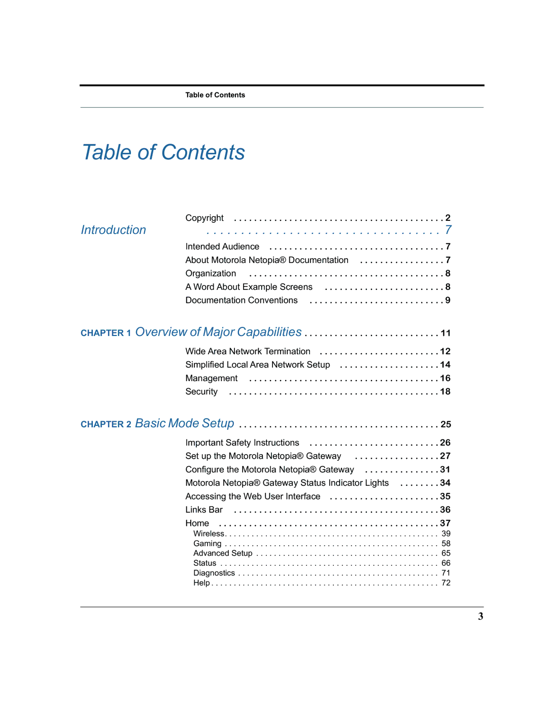 Motorola 7.7.4 manual Table of Contents 