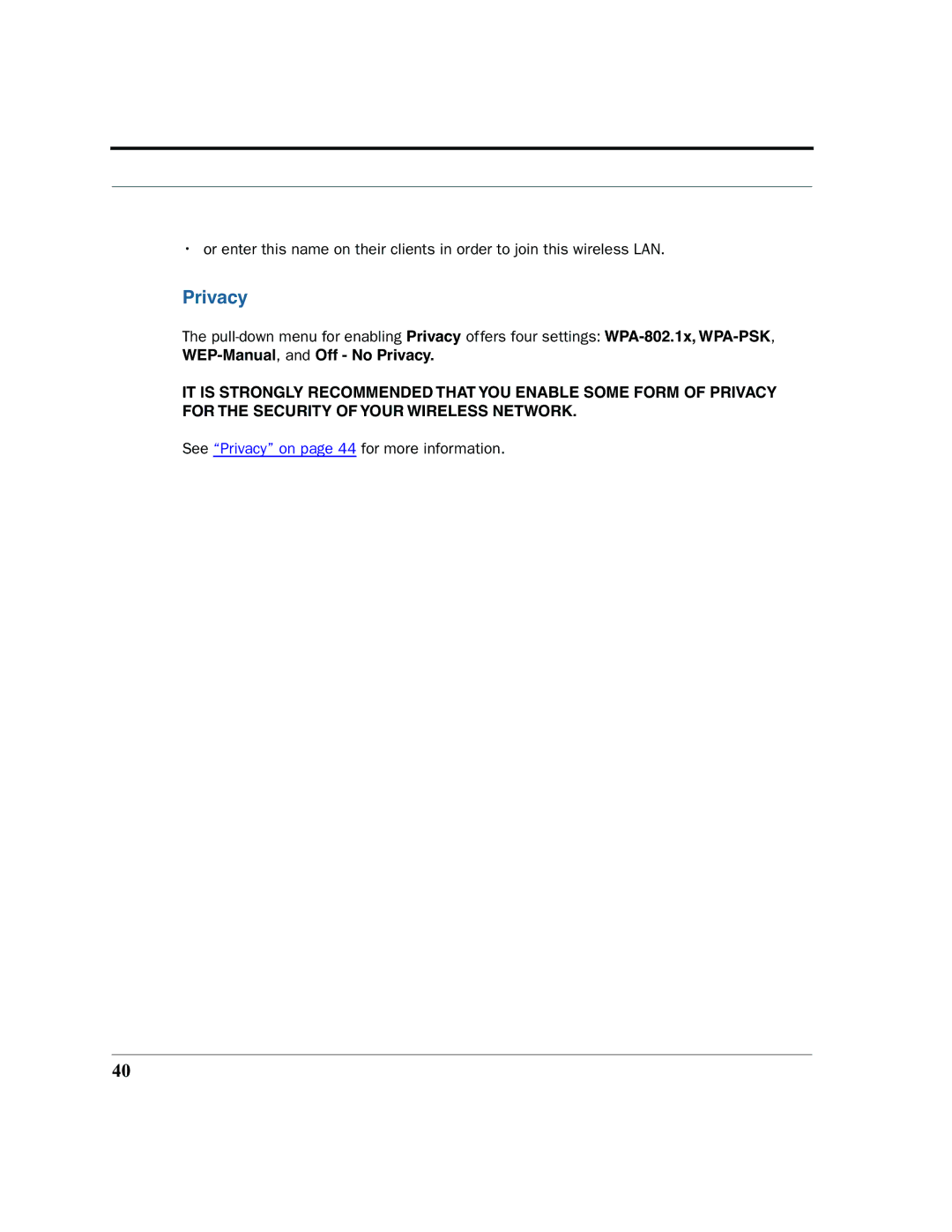 Motorola 7.7.4 manual Privacy 