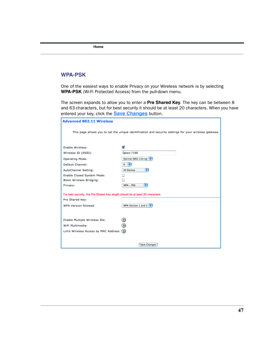 Motorola 7.7.4 manual Wpa-Psk 