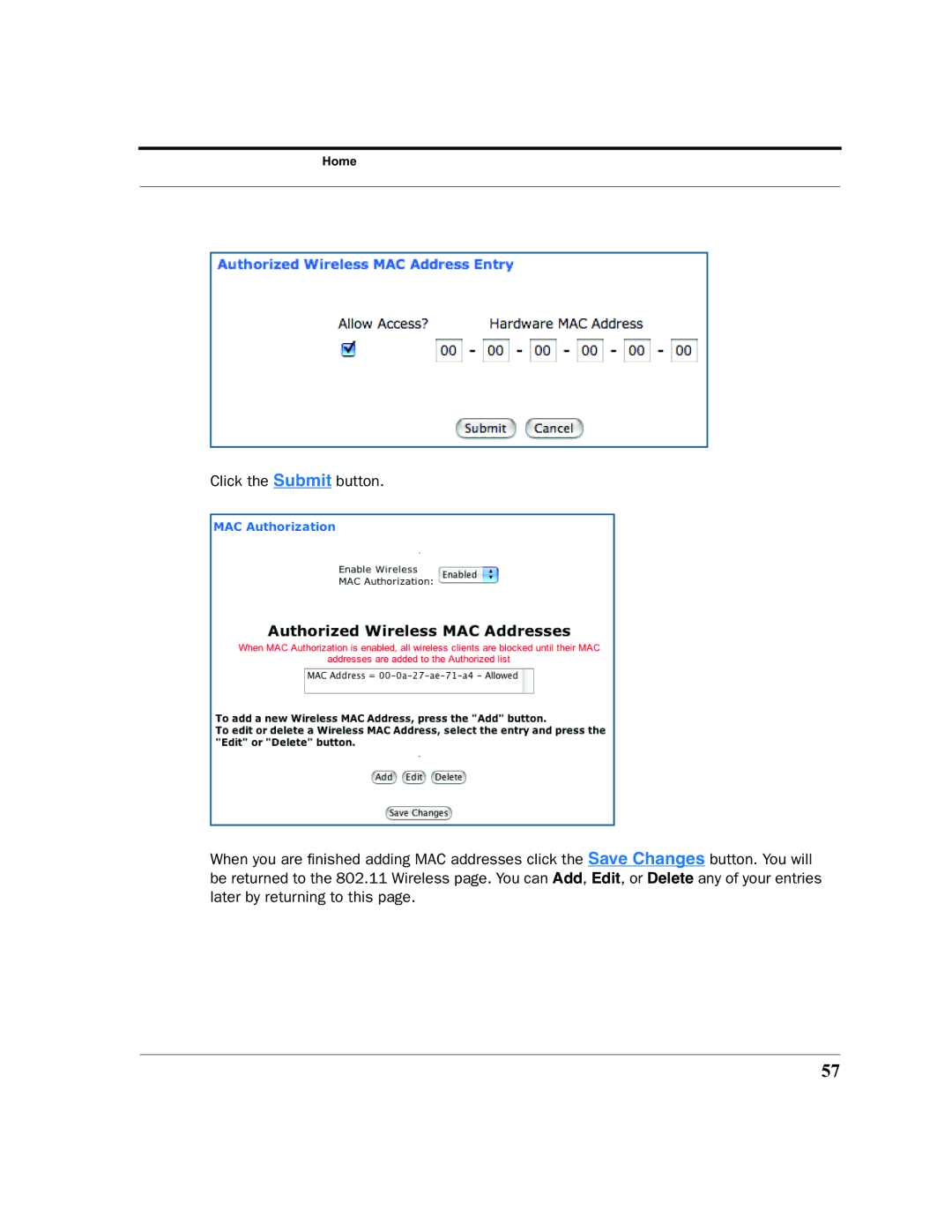 Motorola 7.7.4 manual Home 