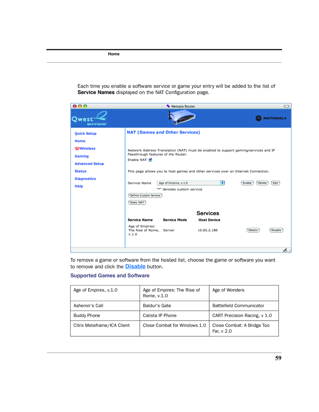 Motorola 7.7.4 manual Supported Games and Software 